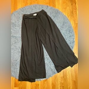 Veritas Collection Black Wide Leg Cropped Wool Pants Size 12